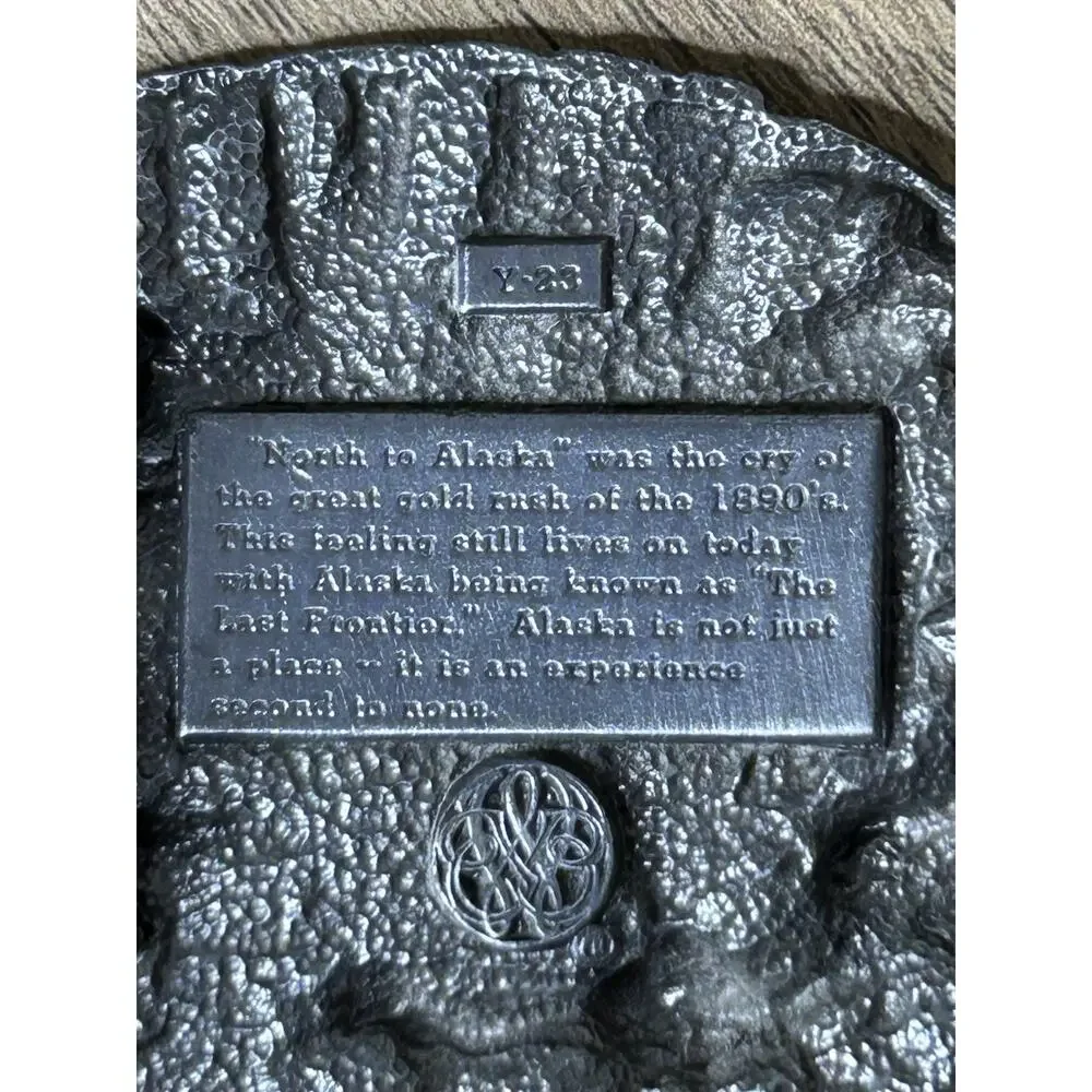 North to Alaska Belt Buckle Dog Sled Prospector Vintage 1984 Siskiyou